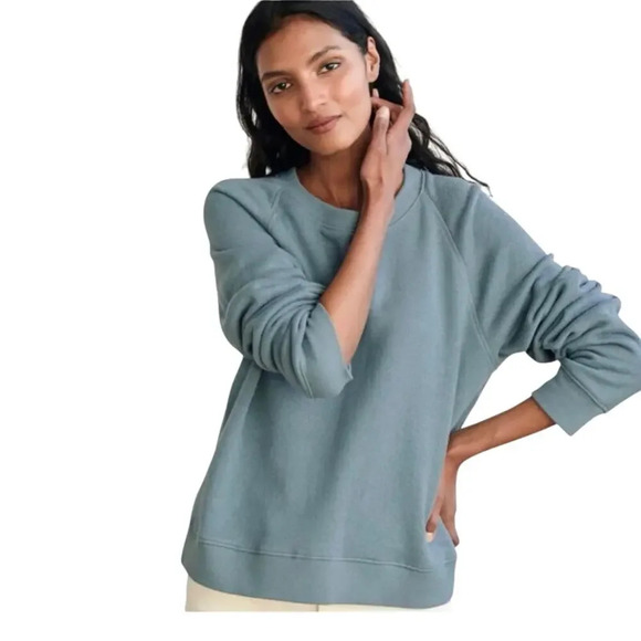 Jenni Kayne Pullover Loose Knit Saturday Petrol Sweatshirt Size Large - Picture 1 of 6